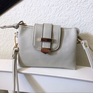 Charming Charlie White/Blue Purse Clutch